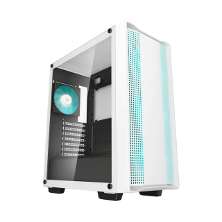 DeepCool CC560 WH V2 ATX Mid Tower Tempered Glass Side Panel Case with 4 RGB Fans - White