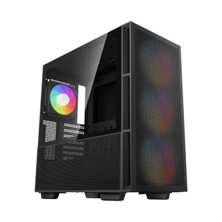 DeepCool CH560 Digital ATX Mid Tower Tempered Glass Side Panel Case with 4 RGB Fans - Black