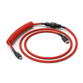 Glorious Coiled Keyboard Cable – USB-C Artisan Cable for Mechanical Keyboard Crimson Red