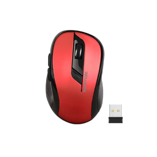 Promate Clix-7 2.4GHz Wireless Ergonomic Optical Mouse - Red