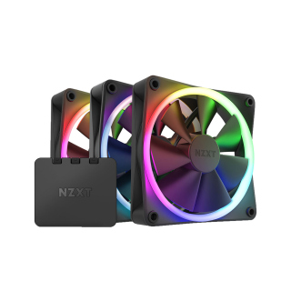 NZXT F120RGB Core 120mm Hub-Mounted RGB Fan Triple Pack With ARGB Controller - Black