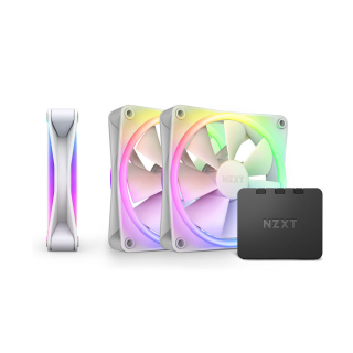 NZXT F120 RGB Duo 120mm Dual-Sided RGB Fan Triple Pack With RGB Controller - White