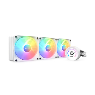NZXT Kraken Elite RGB 360mm-RGB AIO CPU Liquid Cooler–Customizable LCD Display - 3 x F120RGB Core Fans Radiator Fans White
