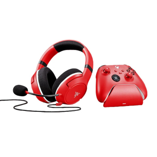 Razer Essential Duo Bundle Kaira X Wired Headset For Xbox Universal Quick Charging Stand For Xbox Controllers - Pulse Red