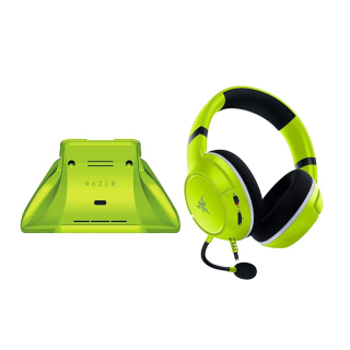 Razer Essential Duo Bundle Kaira X Wired Headset For Xbox Universal Quick Charging Stand For Xbox Controllers - Electric Volt