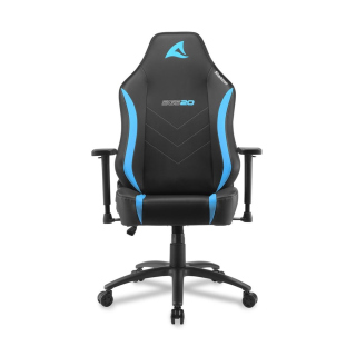 Sharkoon Skiller SGS20 Gaming Chair HeadRest & Lumbar Cushion Adjustable Armrests 3D PU Seat Cover Material, Conventional Tilt Mechanism - Black/Blue