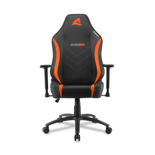 Sharkoon Skiller SGS20 Gaming Chair HeadRest & Lumbar Cushion Adjustable Armrests 3D PU Seat Cover Material, Conventional Tilt Mechanism - Black/Orange