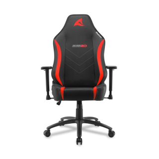 Sharkoon Skiller SGS20 Gaming Chair HeadRest & Lumbar Cushion Adjustable Armrests 3D PU Seat Cover Material, Conventional Tilt Mechanism - Black/Red