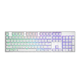 Cooler Master SK653 Full Sized Wireless/Bluetooth RGB Mechanical Keyboard With Low Profile Tactile Brown Switch - Silver /White 
