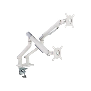 Twisted Minds Dual Monitors Premium Slim Aluminum Spring-Assisted Monitor Arms-White (17"-32" Flat & Curved Monitors)