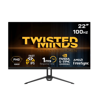 Twisted Minds 22'' IPS Panel 100Hz 1ms FHD Gaming Monitor With AMD FreeSync 