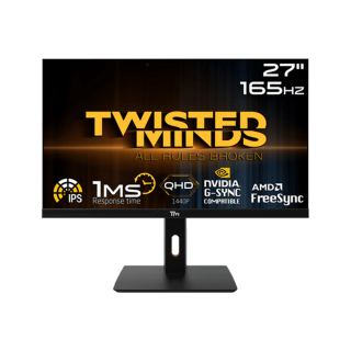 Twisted Minds 27'' IPS Panel 165Hz 1ms QHD DisplayPort 1.2 AMD FreeSync Technology NVIDIA G-Sync Compatible Gaming Monitor