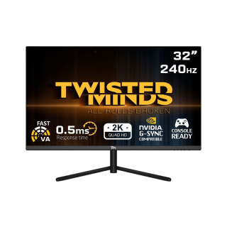 Twisted Minds 32'' Fast VA Panel 240Hz 0.5ms 2K HDMI 2.1 HDR Gaming Monitor (PS5 Compatible)