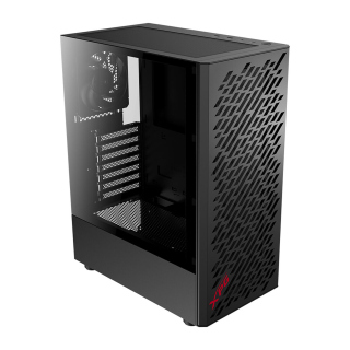 XPG VALOR AIR Compact Mid-Tower Chassis Magnetic Front Panel Tempered Glass Side Panel Case with 4 Fans - Black