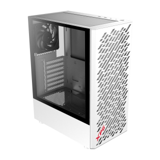 XPG VALOR AIR Compact Mid-Tower Chassis Magnetic Front Panel Tempered Glass Side Panel Case with 4 Fans - White