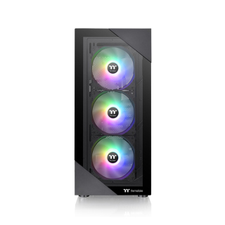 Thermaltake View 200 TG Mid Tower 2 Sides Tempered Glass Side Panel Case with 3 ARGB Fans - Black
