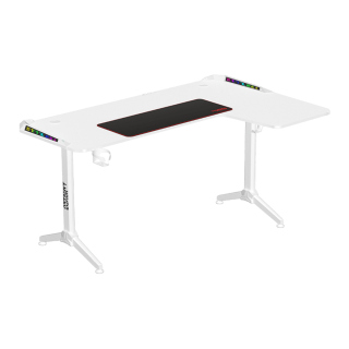 Twisted Minds WARRIOR L Shaped Right Gaming Desk RGB - White