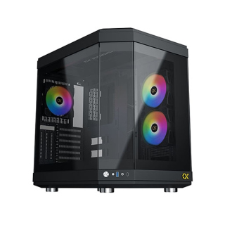 Xigmatek Cubi Mid Tower ATX  Front Side & Left Side Tempered Glass Panel Case with 6 ARGB Fans - Black