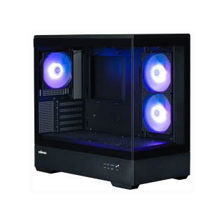 Zalman P30 Micro ATX Mini Tower Two Panel Front & Left Side Tempered Glass Case with 3 RGB Fans - Black