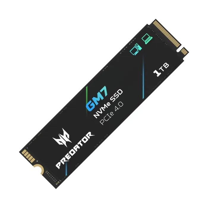 Predator M.2 SSD 1TB GM7 PCIe Gen4×4 1TB Acer Predator GM7 1TB NVMe 1.4 PCle Gen 4x4 M.2 SSD Read Speed