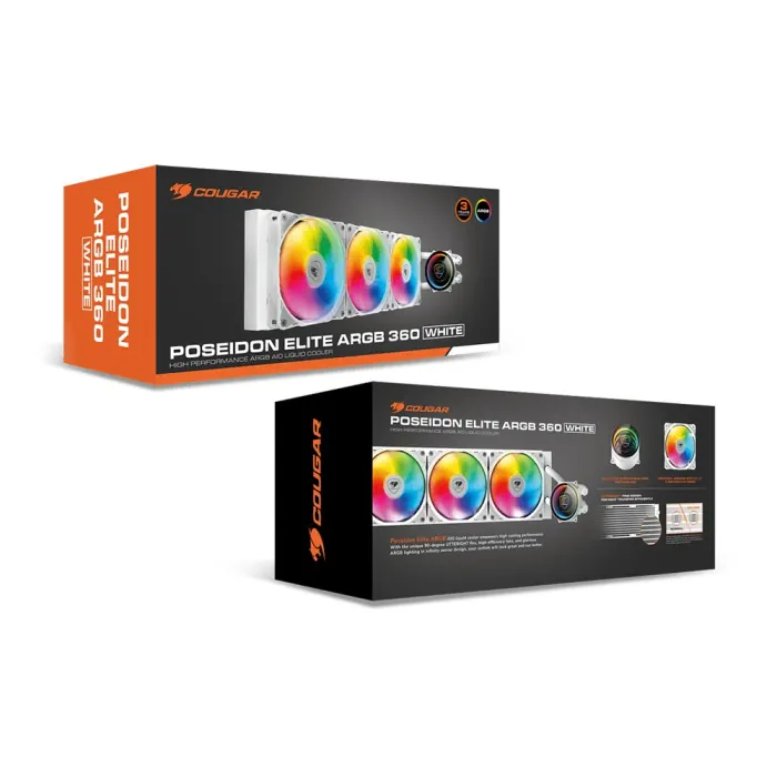 Shop Cougar Poseidon Elite ARGB 360 AIO Liquid Cooler - White