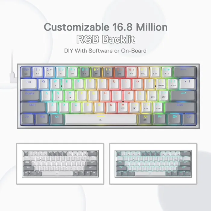 Shop Redragon K617 Fizz 60% Wired RGB Mechanical Gaming Keyboard