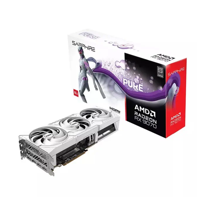 Shop Sapphire Pure AMD Radeon RX 9070 16GB OC Graphic Card - White