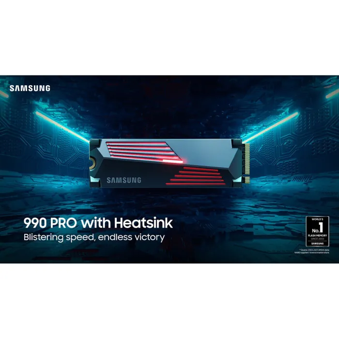Shop Samsung 990 PRO with Heatsink NVMe M.2 SSD 1TB (Read Speed