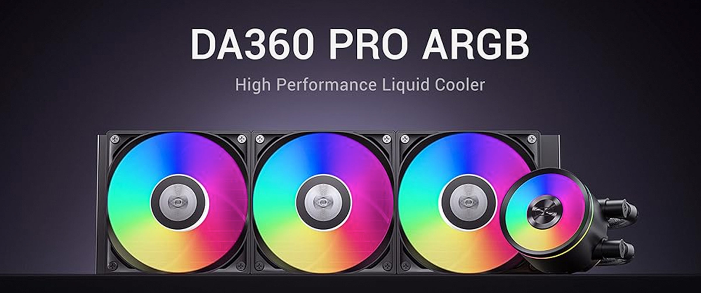 Shop PC Cooler DA360 Pro ARGB CPU Liquid Cooler - Black - Next Store